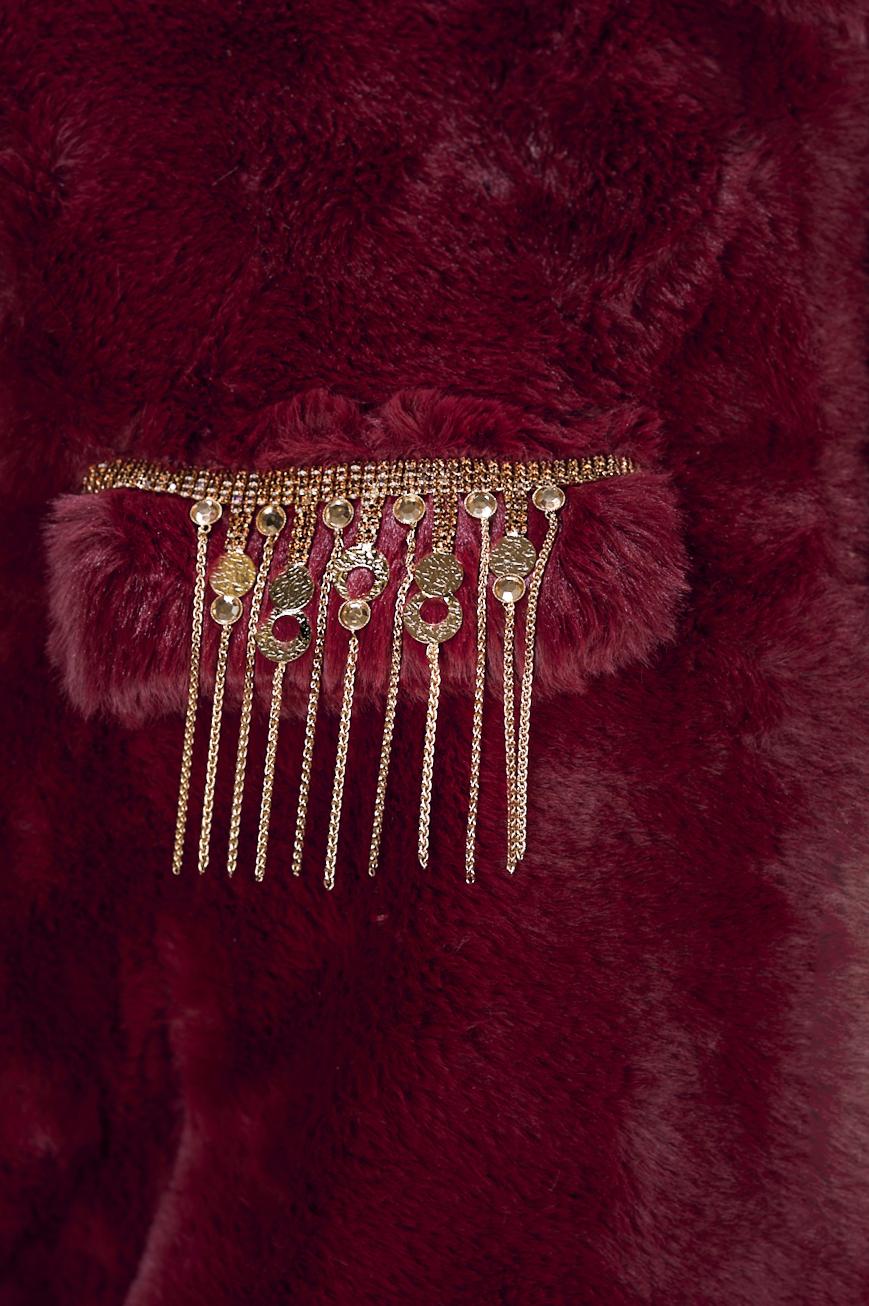 Save The Queen Gilet in ecopelliccia bordeaux Vendite Flash