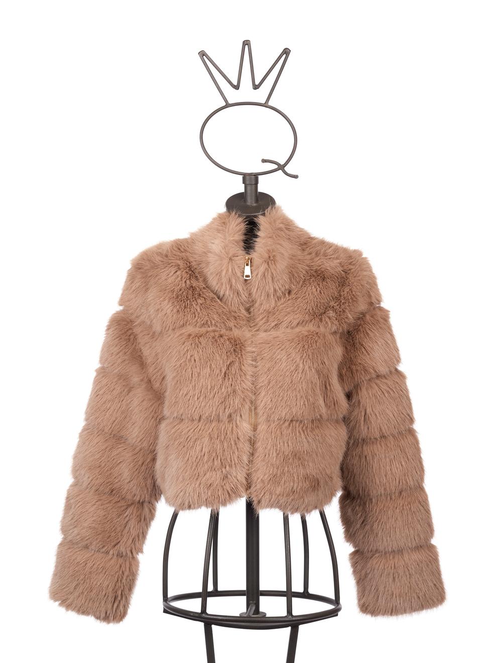 Save The Queen Giubbino beige in ecopelliccia Offerte stagionali