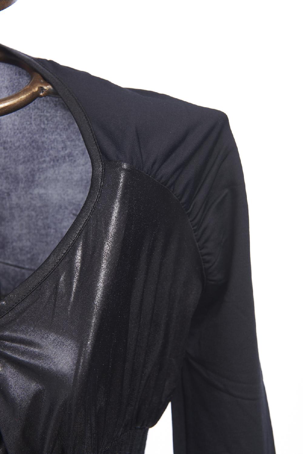 Save The Queen Giacchino corto nero in jersey e inserti in maglia Vendita