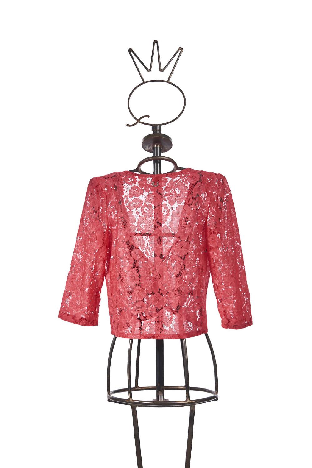 Save The Queen Giacchino coprispalle in pizzo color corallo Promozione