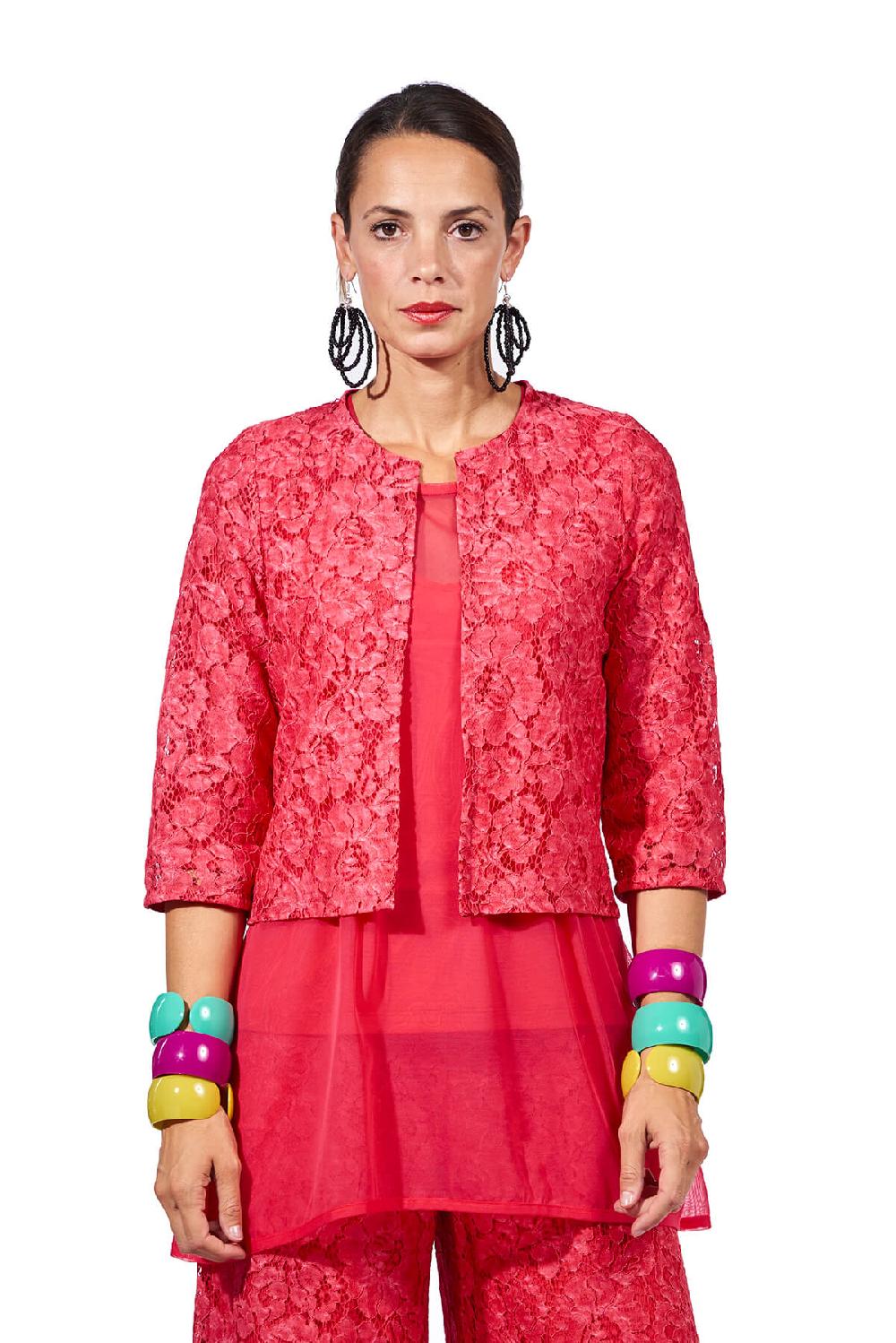 Save The Queen Giacchino coprispalle in pizzo color corallo Promozione