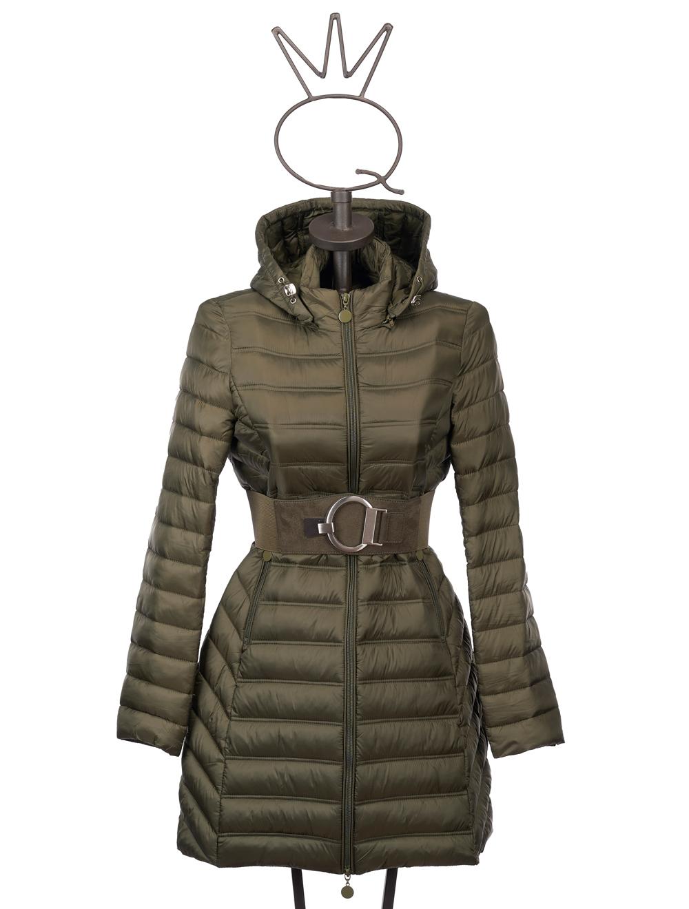 Save The Queen Piumino lungo color verde militare Sconto