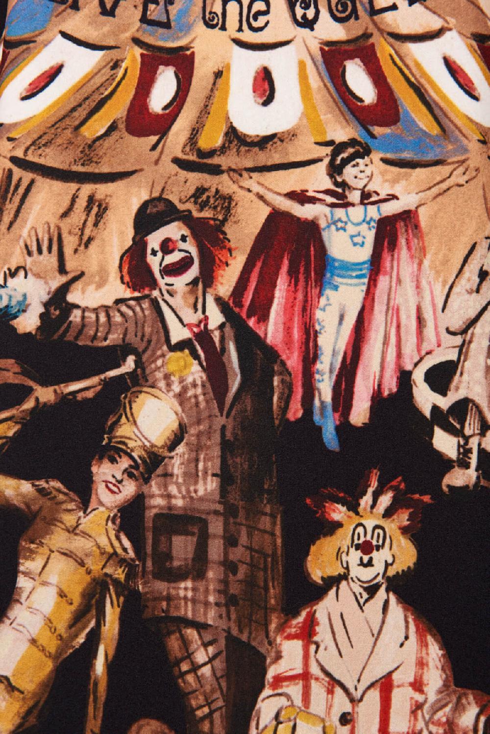 Save The Queen Vestito corto con stampa dedicata al Circo In Linea