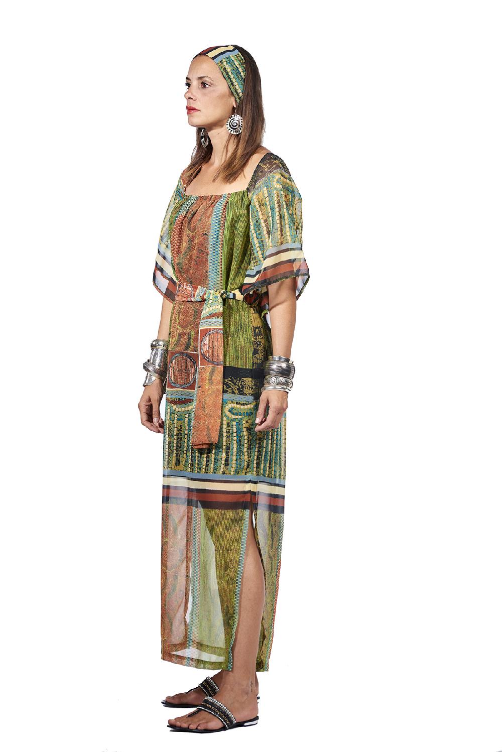 Save The Queen Vestito lungo con stampa dedicata all’Africa Qualità Garantita