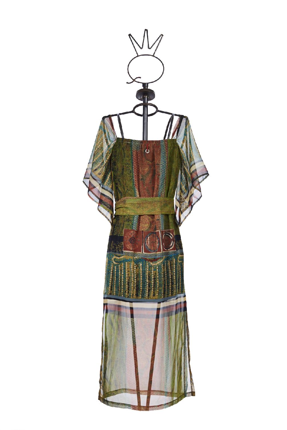 Save The Queen Vestito lungo con stampa dedicata all’Africa Qualità Garantita
