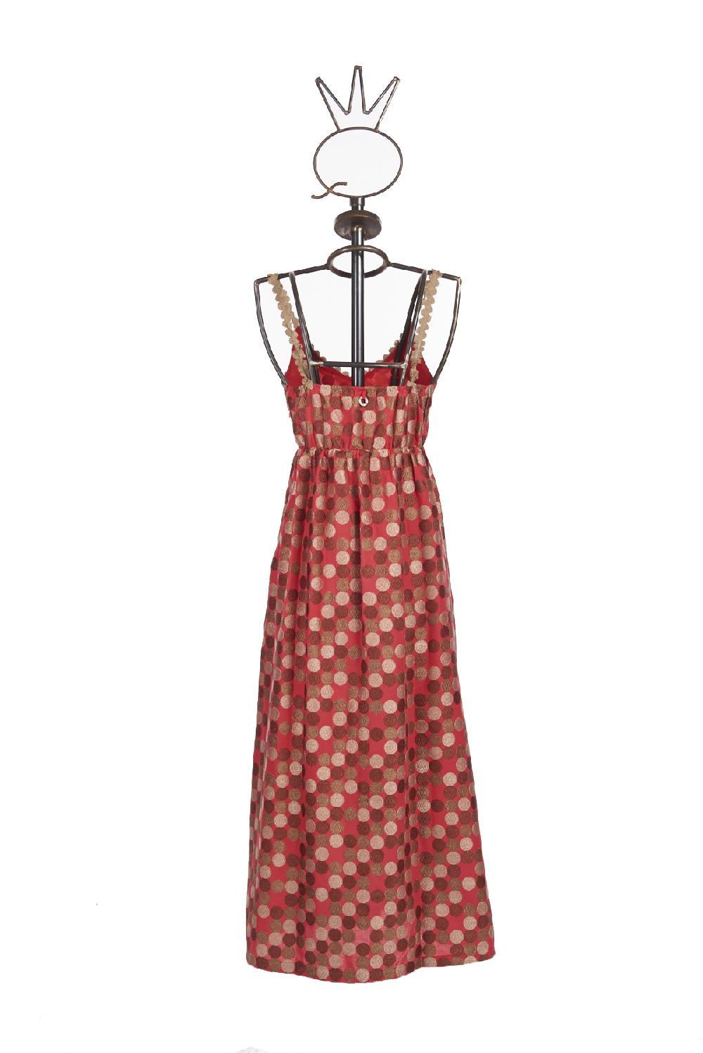 Save The Queen vestito lungo in tessuto operato a pois Pezzi Unici
