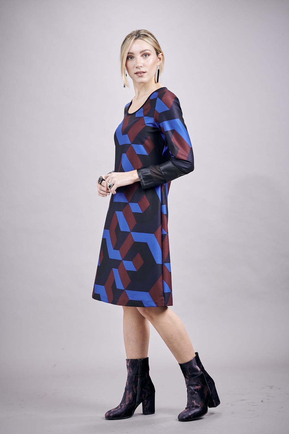 Save The Queen Vestito longuette con stampa “geometrica Soddisfazione Garantita