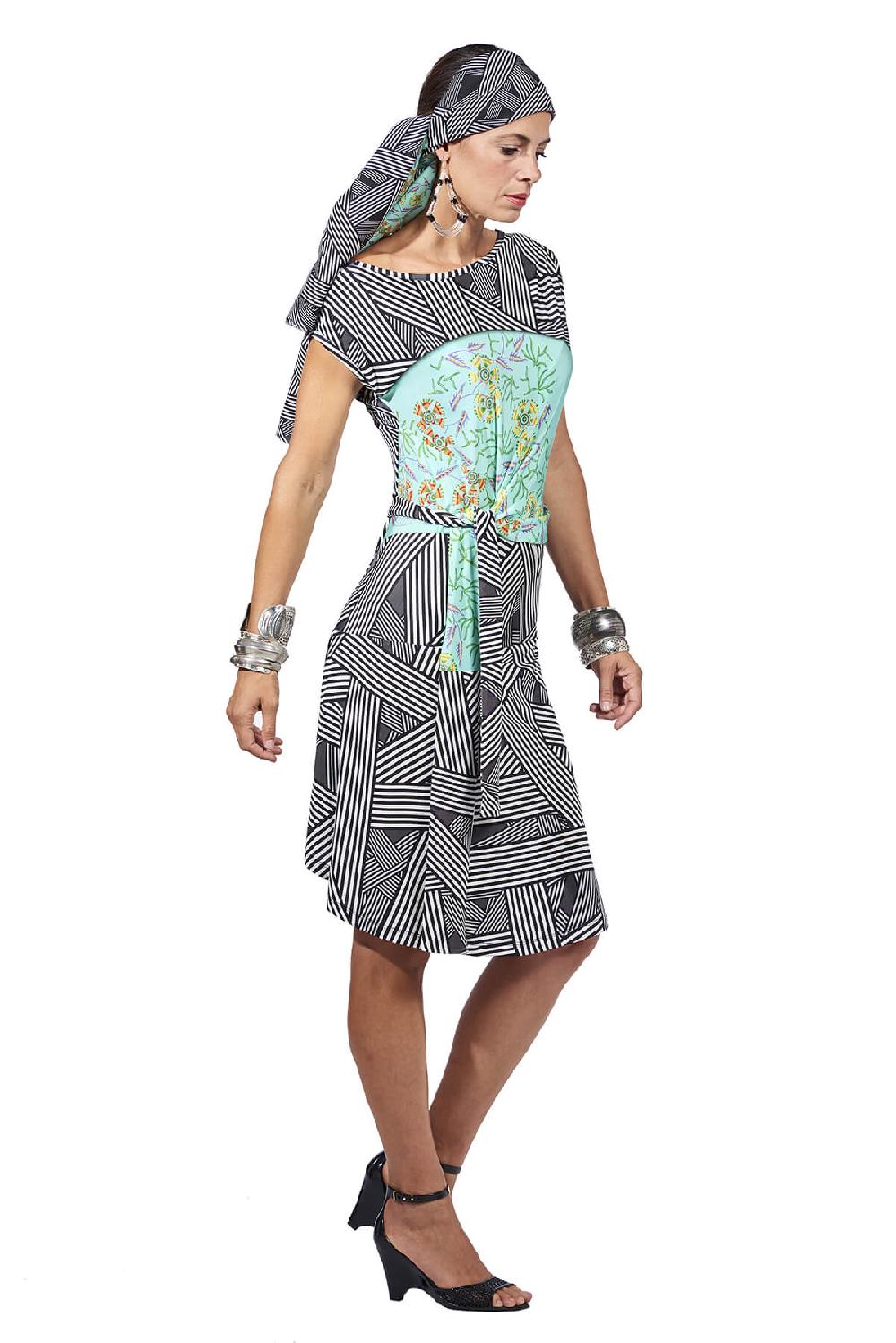 Save The Queen Vestito in jersey di viscosa con stampa dedicata all’Africa Fino Al -60%