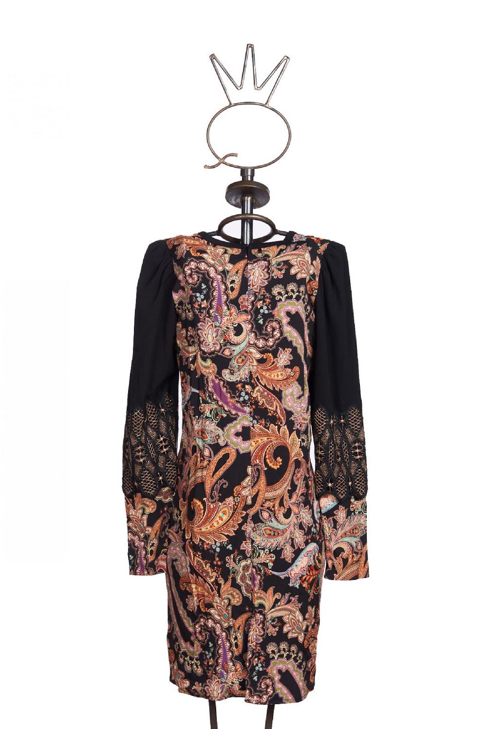Save The Queen Vestito al ginocchio con stampa e ricami Sottocosto