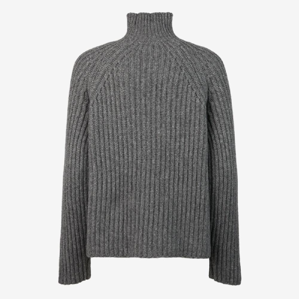 Sease Maglione Athos Mock in cashmere - Grigio Piombo Soddisfazione Garantita