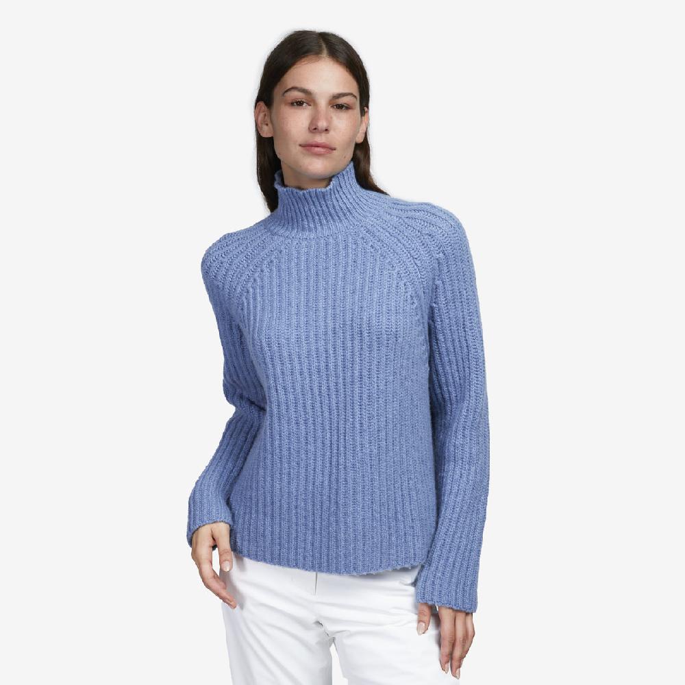 Sease Maglione Athos Mock in cashmere - Blu tempesta Negozi Online
