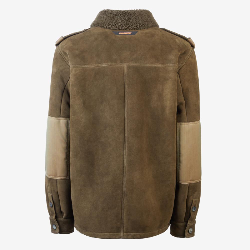Sease Explorer Shearling: Giacca in montone - Bronzo Oliva Economico