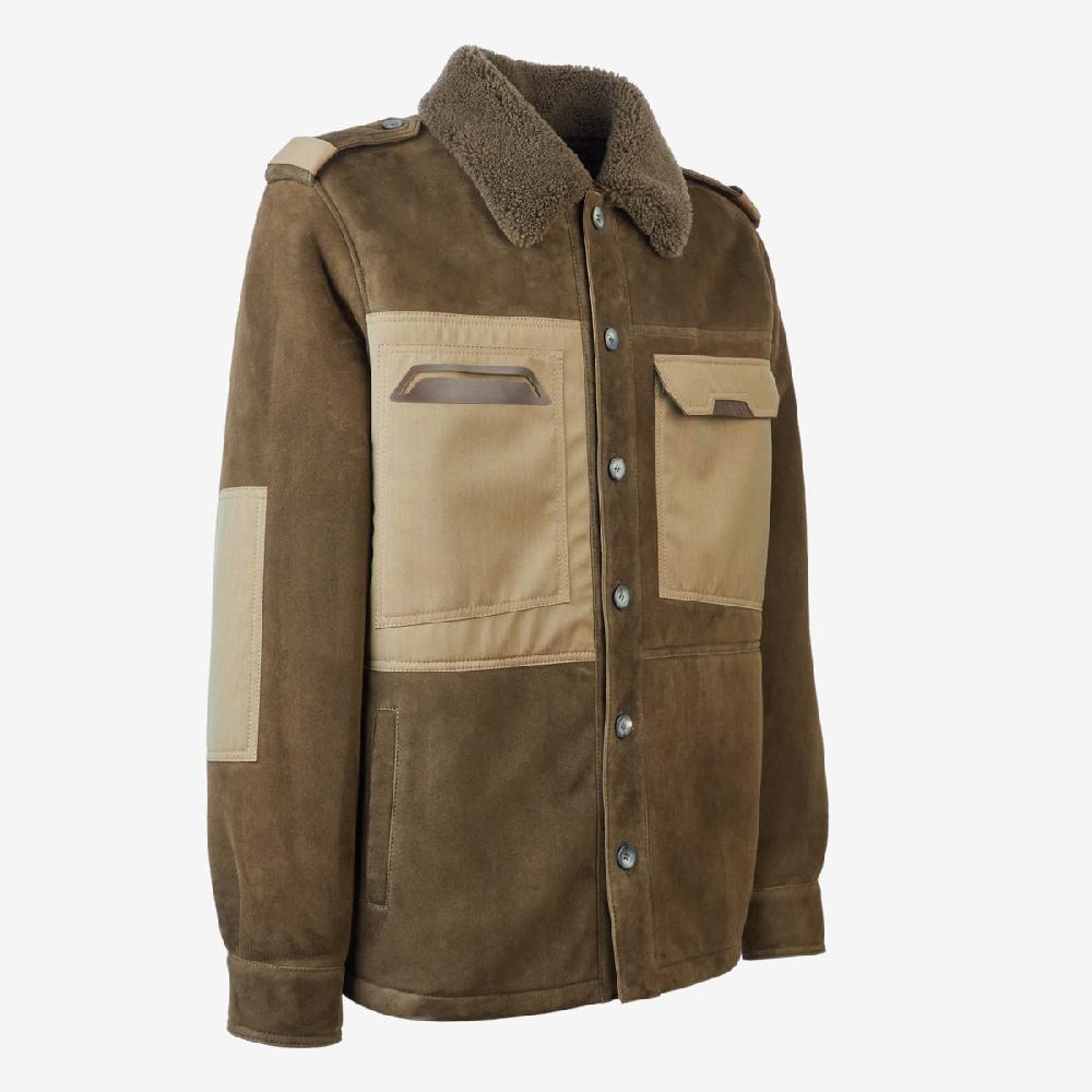 Sease Explorer Shearling: Giacca in montone - Bronzo Oliva Economico