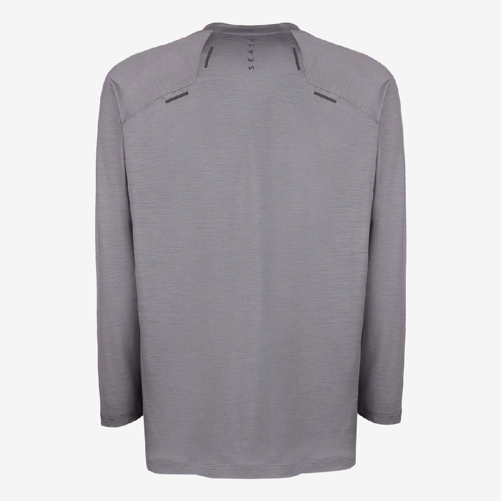Sease T-shirt Ls: maniche lunghe lana merino - Piombo Qualità Garantita