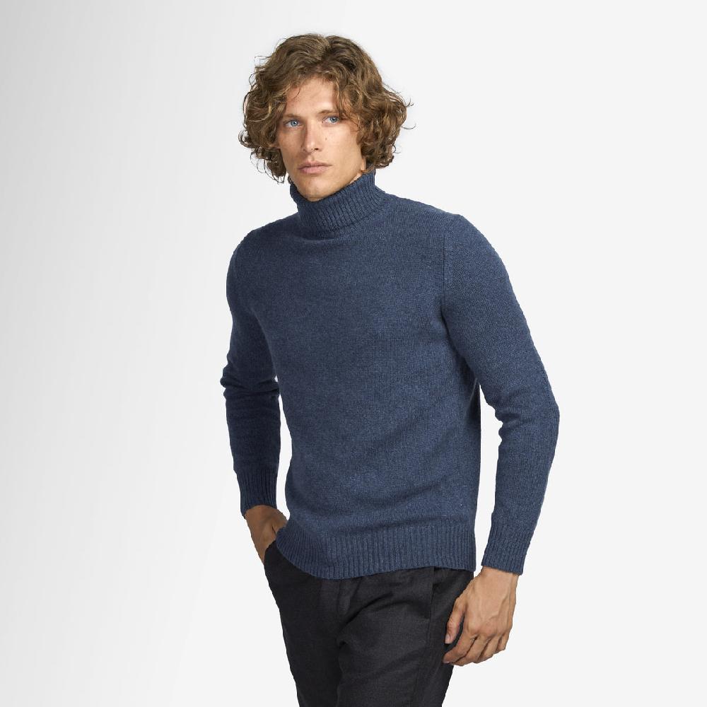 Sease Maglione in cashmere a collo alto - Blu Mid Economico