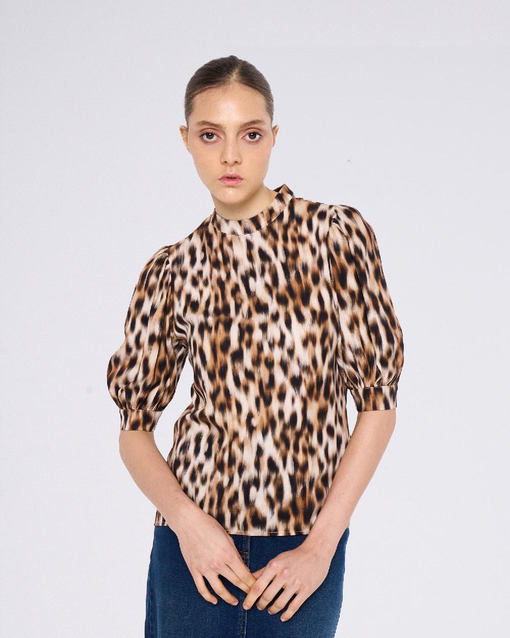 ﻿Silvian Heach Blusa leopardata Saldi Di Fabbrica