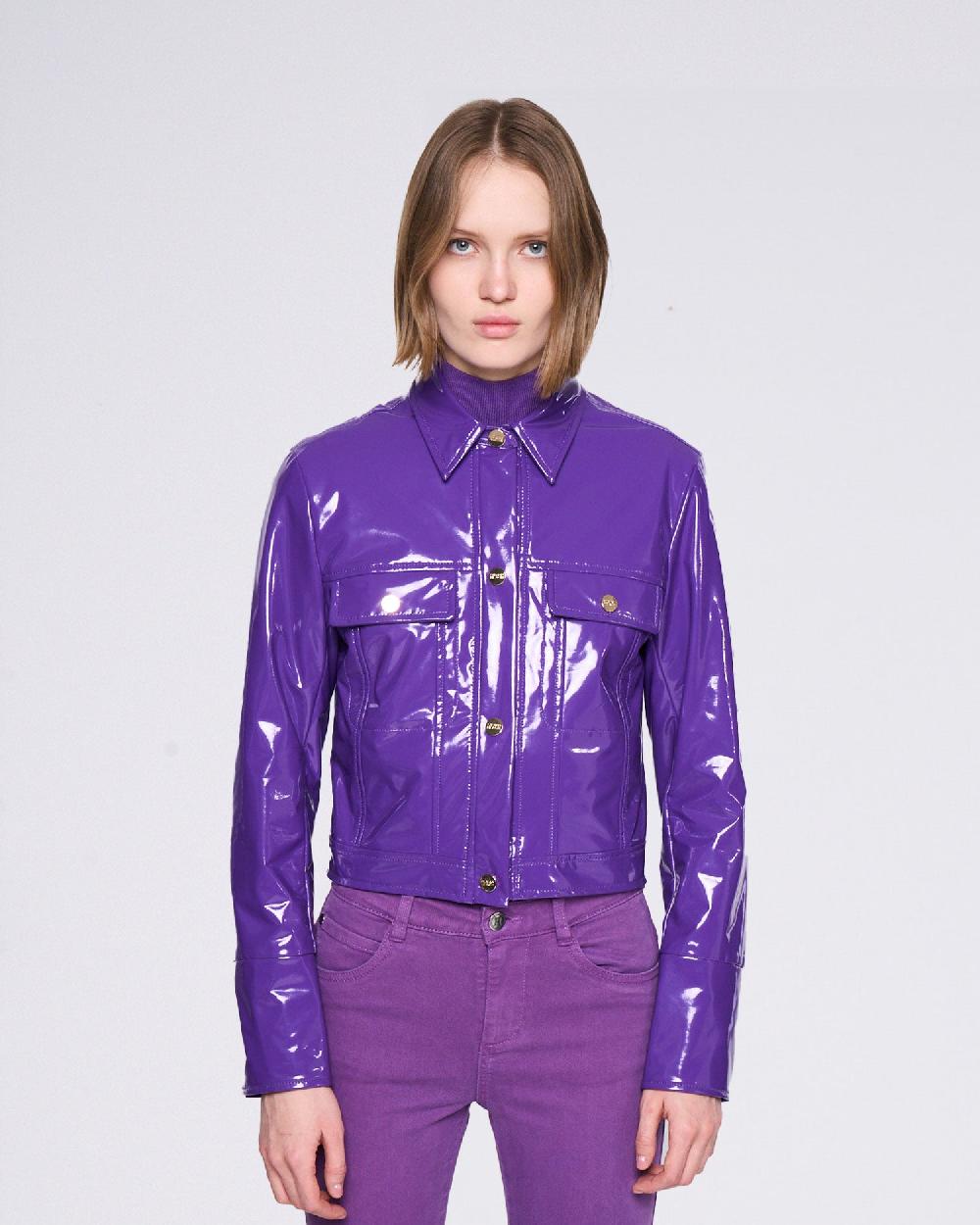 Silvian Heach Giacca crop in vinile Shopping Online