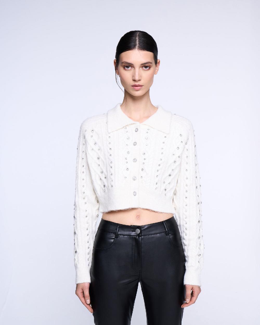 Silvian Heach Cardigan crop con strass Acquista Ora