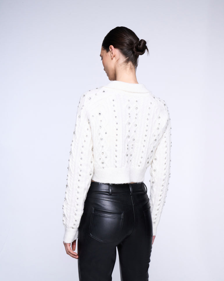 Silvian Heach Cardigan crop con strass Acquista Ora