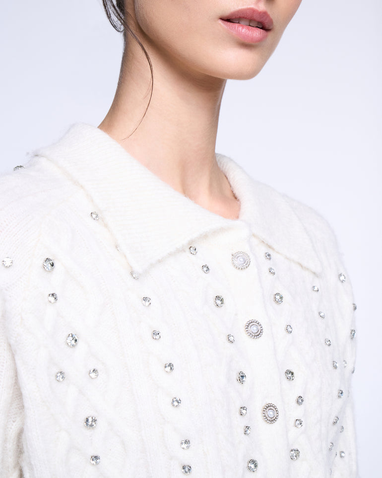 Silvian Heach Cardigan crop con strass Acquista Ora
