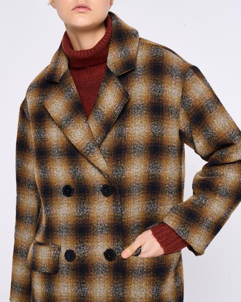 Silvian Heach Cappotto doppiopetto a quadri Offerte speciali