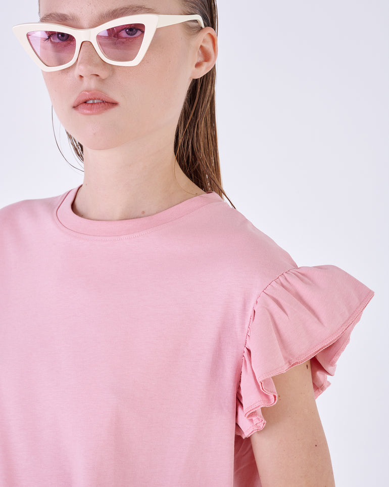 Silvian Heach T-shirt con maniche a volant Vendita