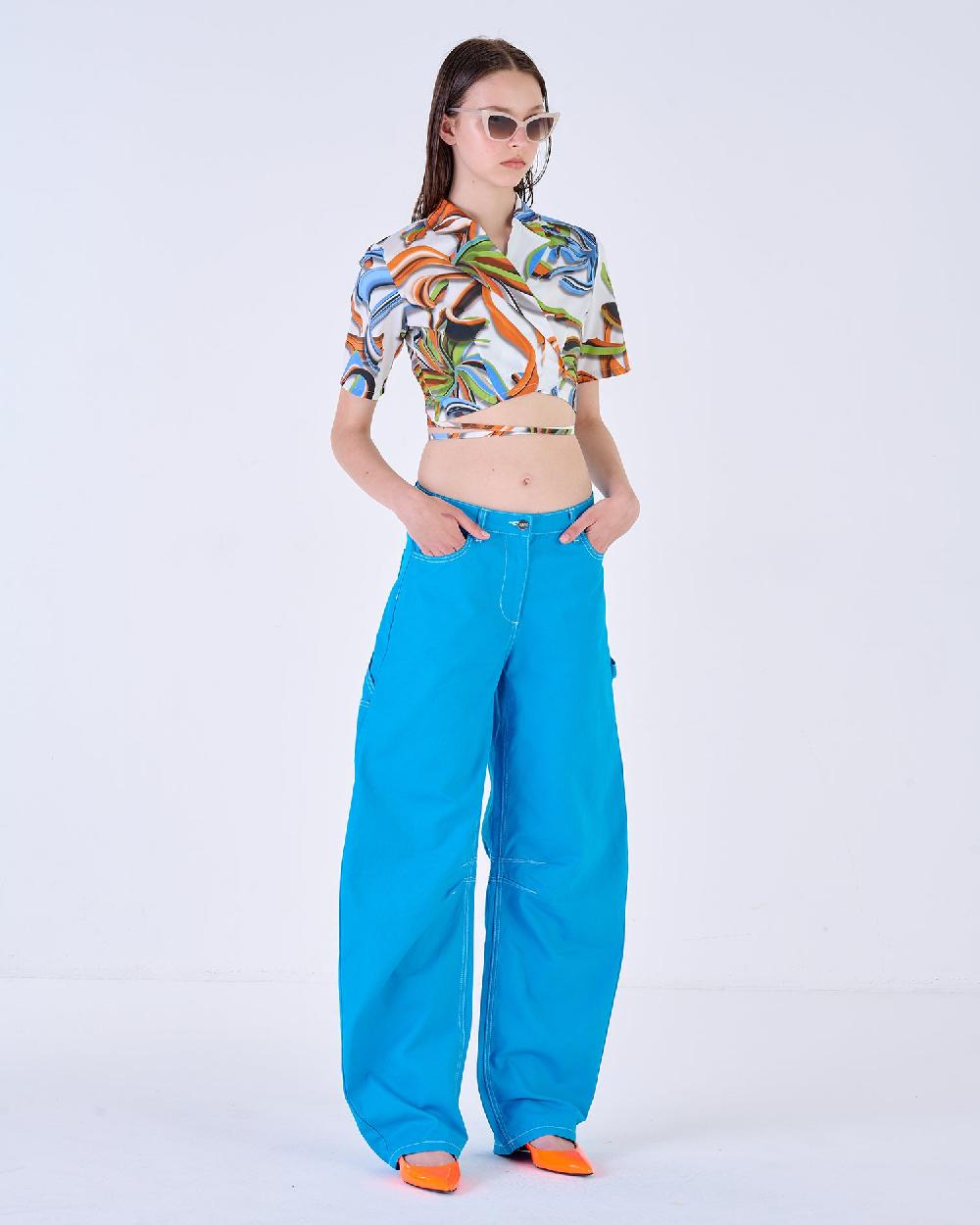 Silvian Heach Camicia cropped a fiori Consegna Veloce