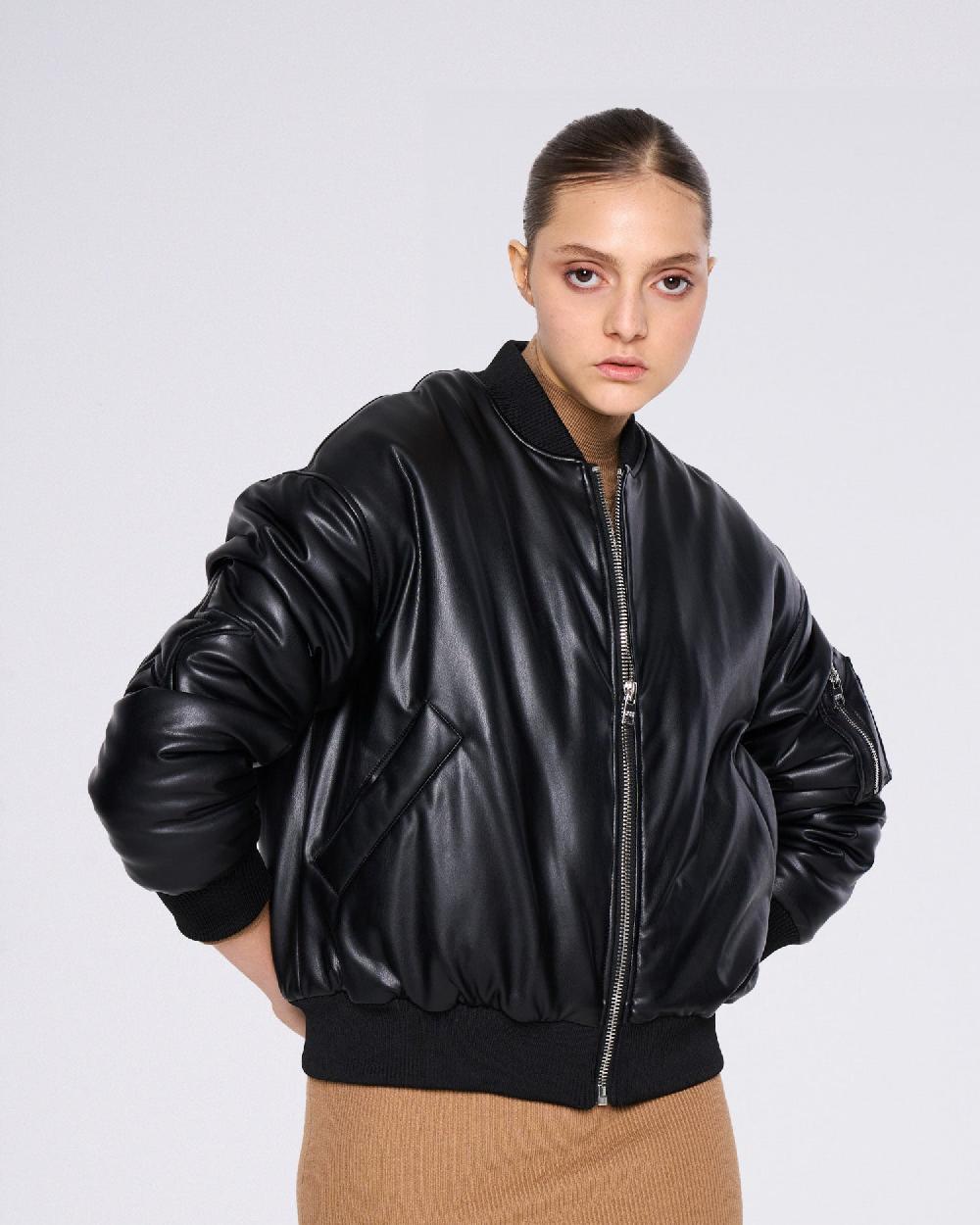 Silvian Heach Bomber in ecopelle In Saldo