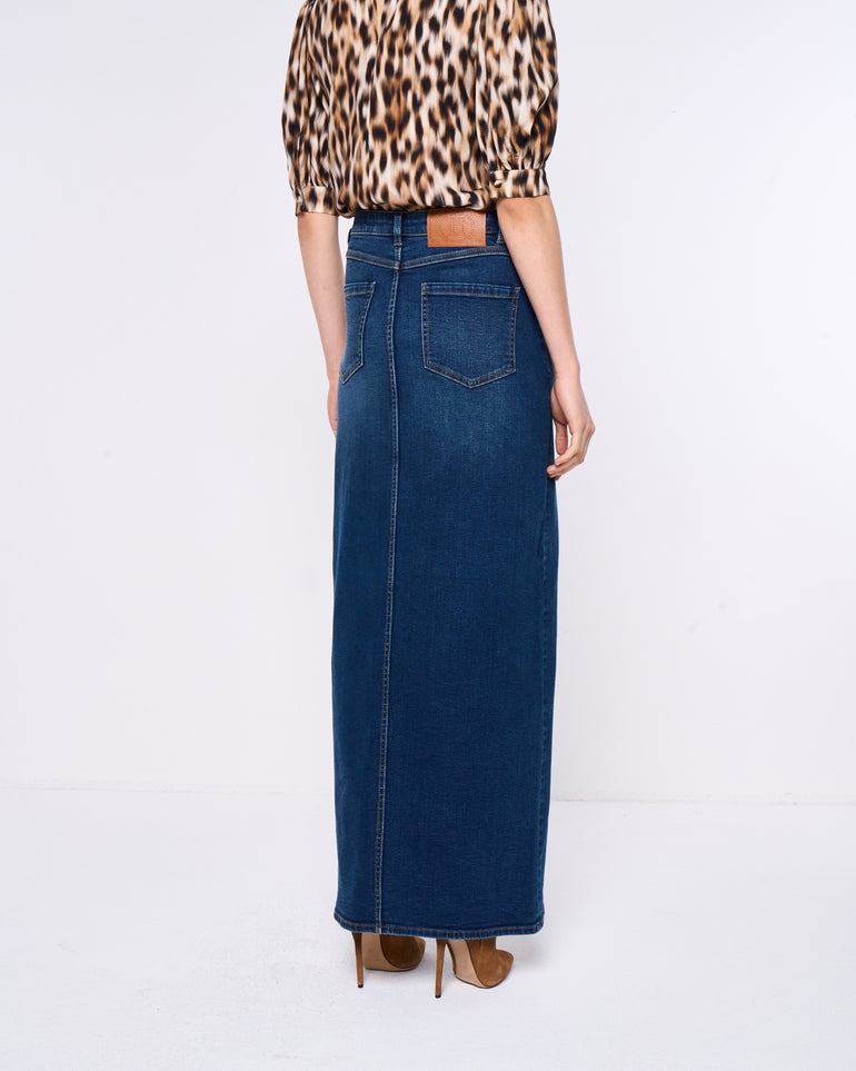 Silvian Heach Gonna lunga in denim Spedizione Gratuita