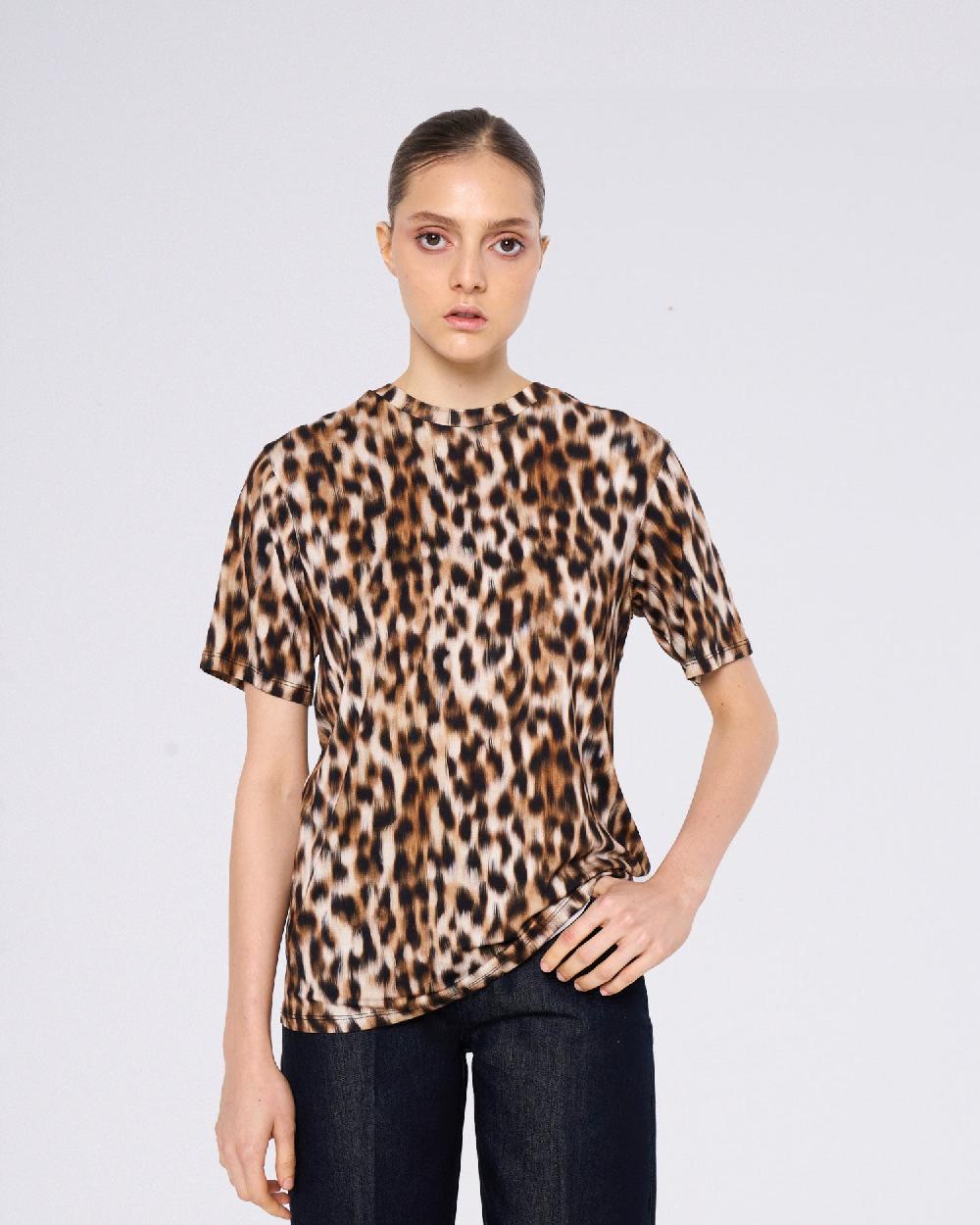 Silvian Heach T-shirt oversize leopardata Sottocosto
