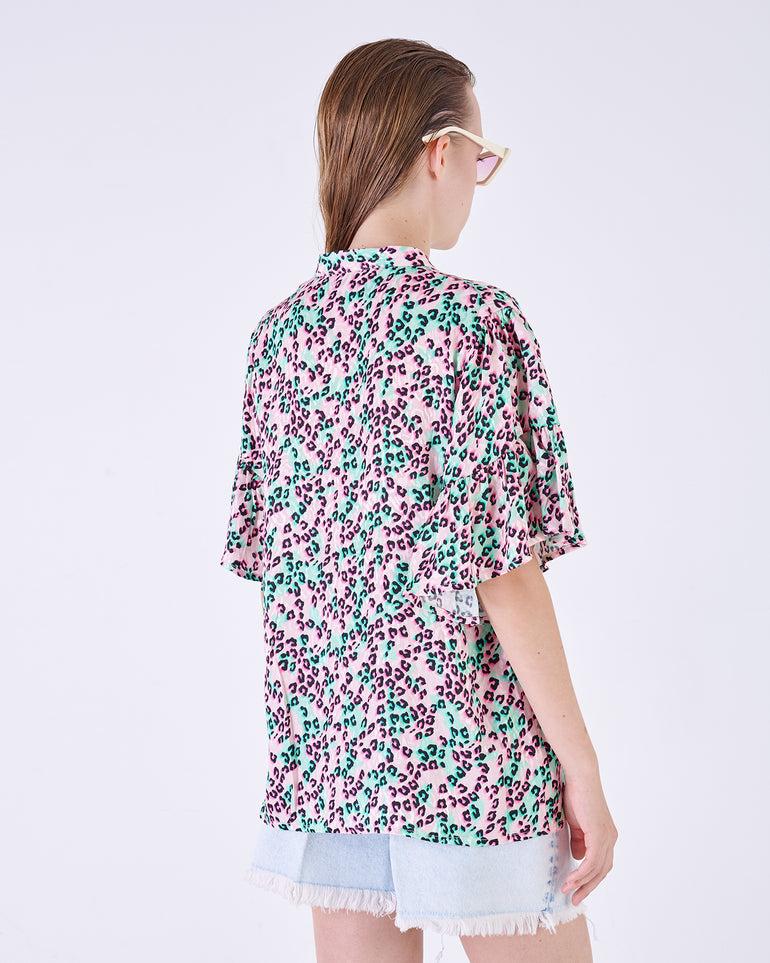Silvian Heach Blusa leopardata con maniche ad aletta Qualità