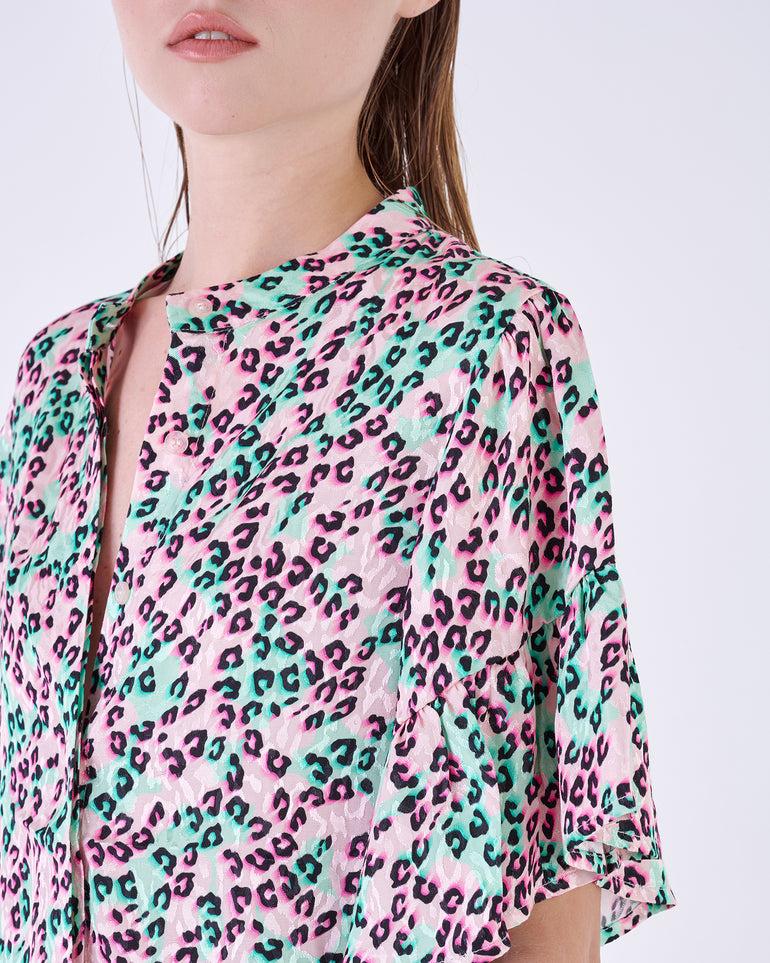 Silvian Heach Blusa leopardata con maniche ad aletta Qualità