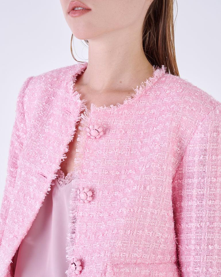 Silvian Heach Blazer corto in bouclé con frange Consegna Veloce