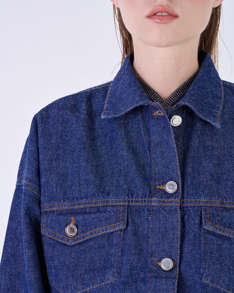 Silvian Heach Giacca cropped in denim 2025