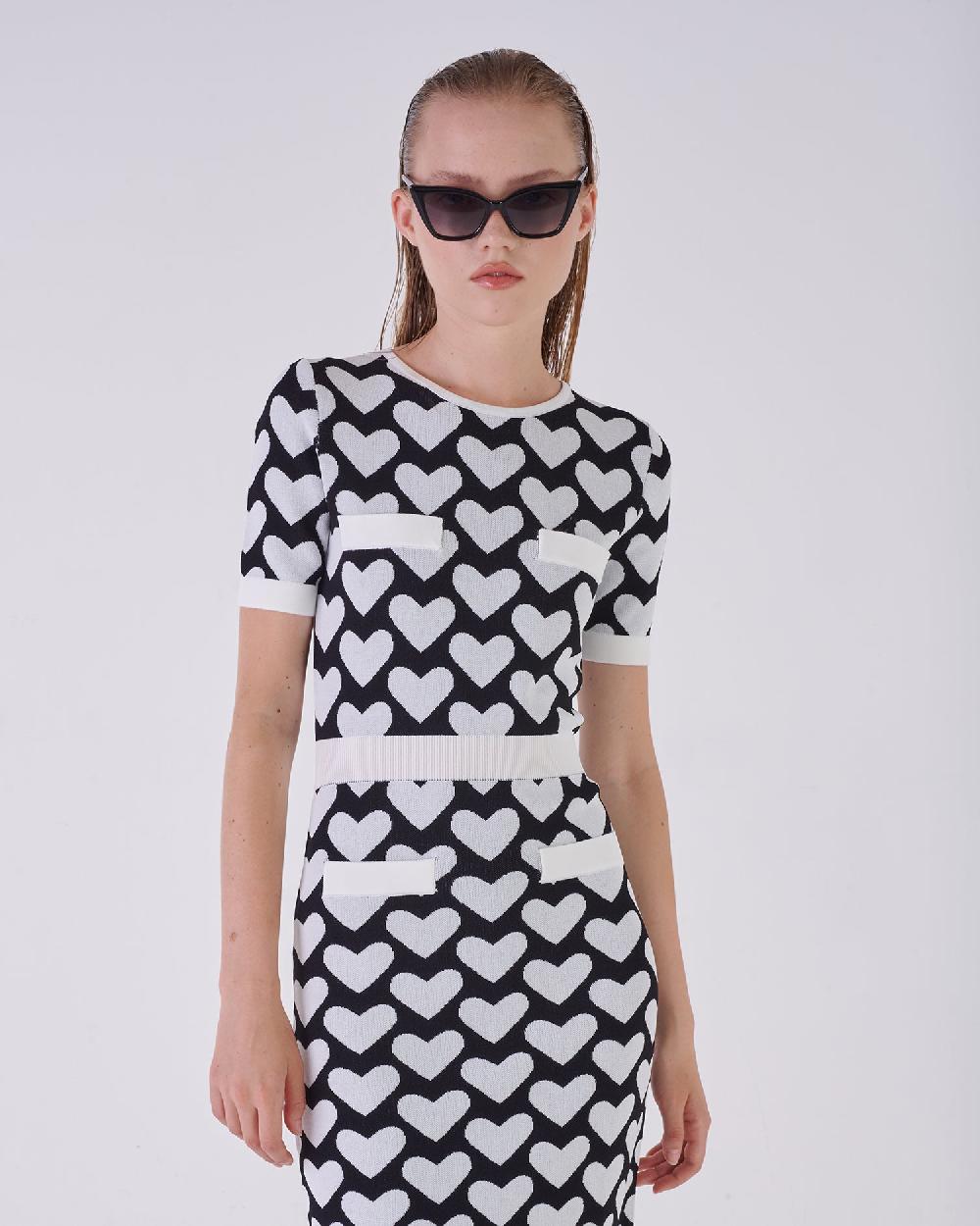 Silvian Heach Abito midi con cuori Nuovo