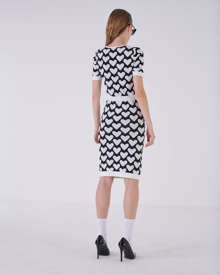 Silvian Heach Abito midi con cuori Nuovo