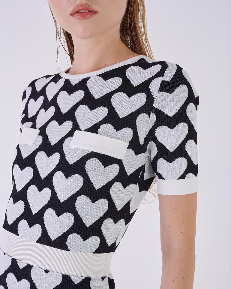 Silvian Heach Abito midi con cuori Nuovo