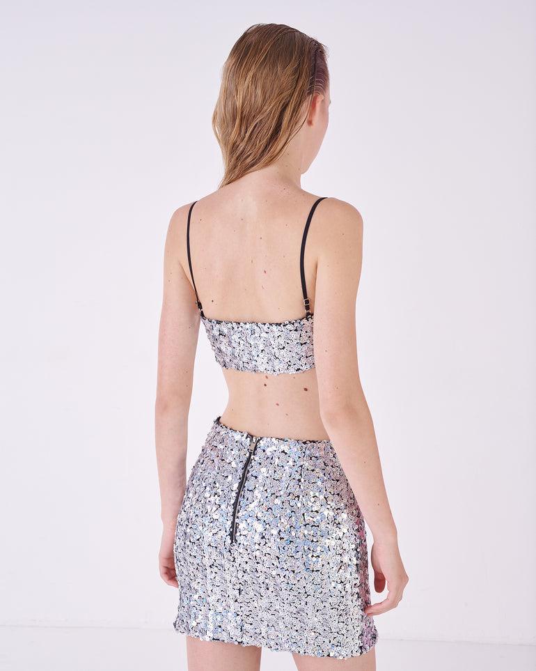 Silvian Heach Top crop con paillettes Saldi