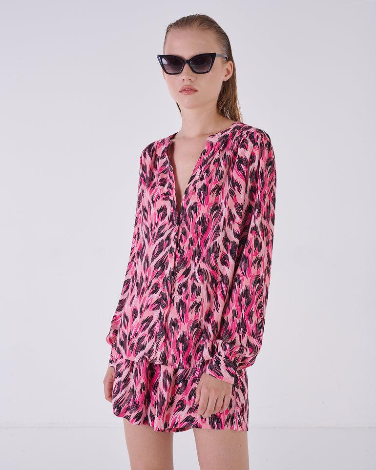 Silvian Heach Camicia maculata con maniche a sbuffo Italy