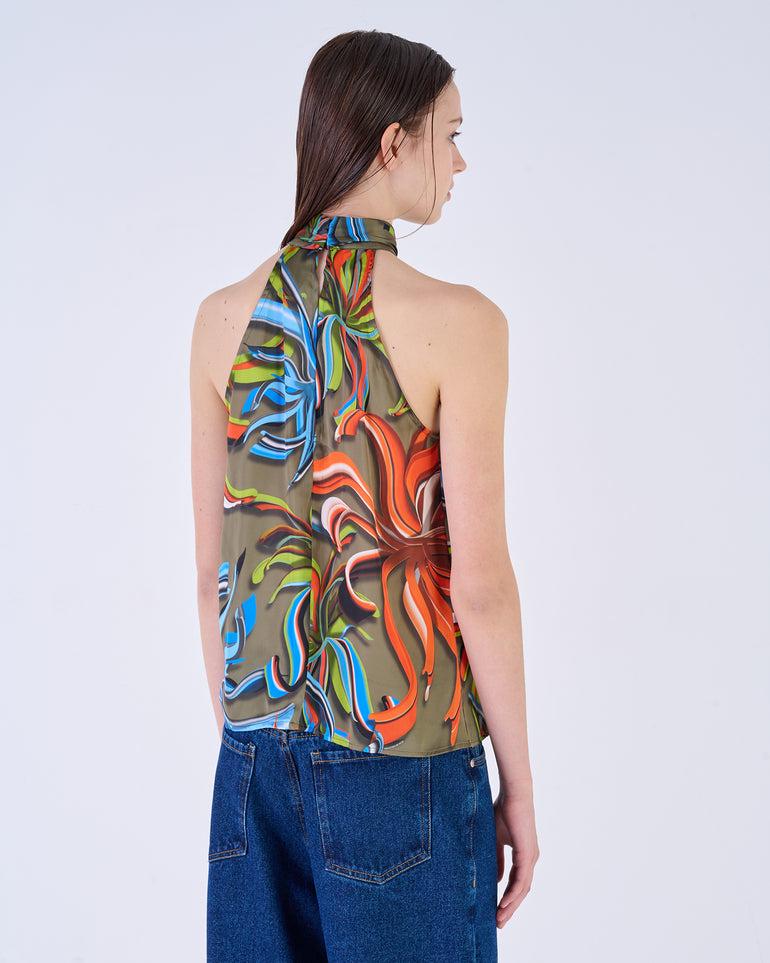 Silvian Heach Top stampato con scollo all'americana Vendita