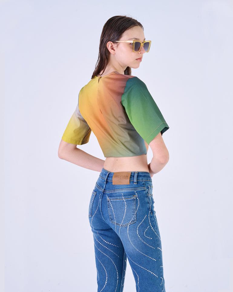 Silvian Heach T-Shirt crop multicolor Affare Del Giorno
