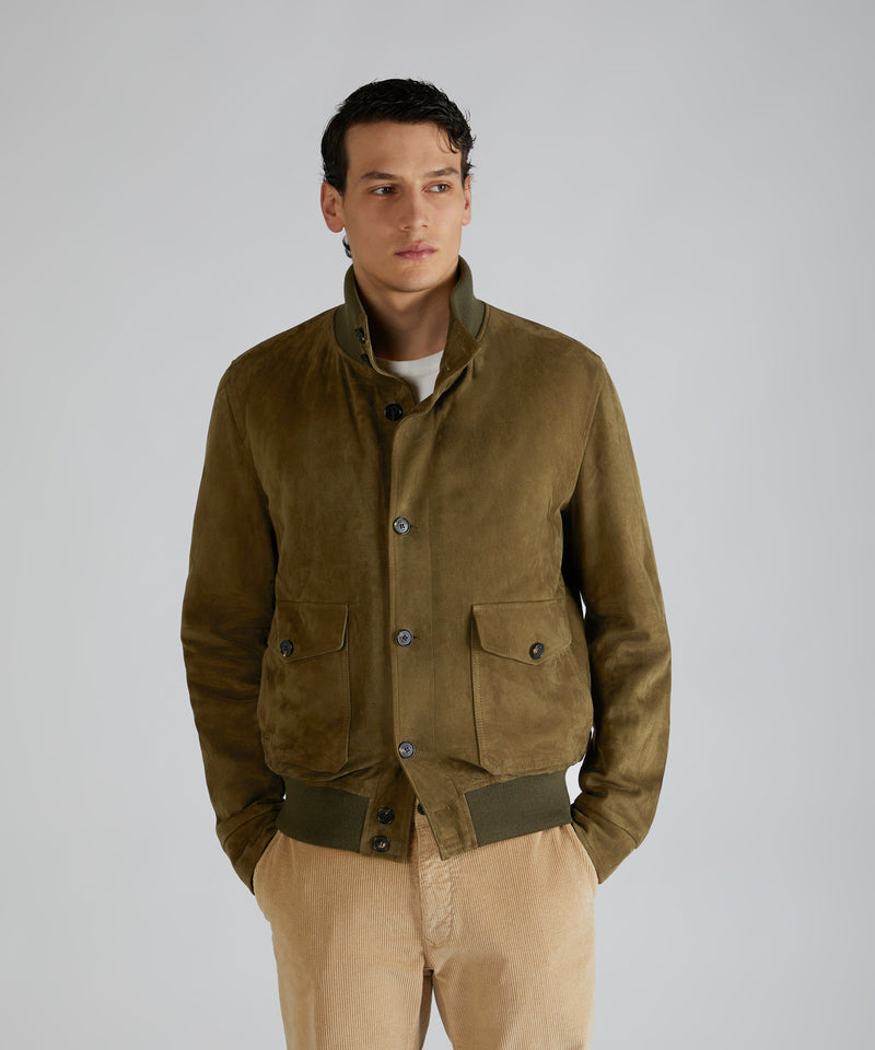 Slowear Bomber in pelle scamosciata Italia