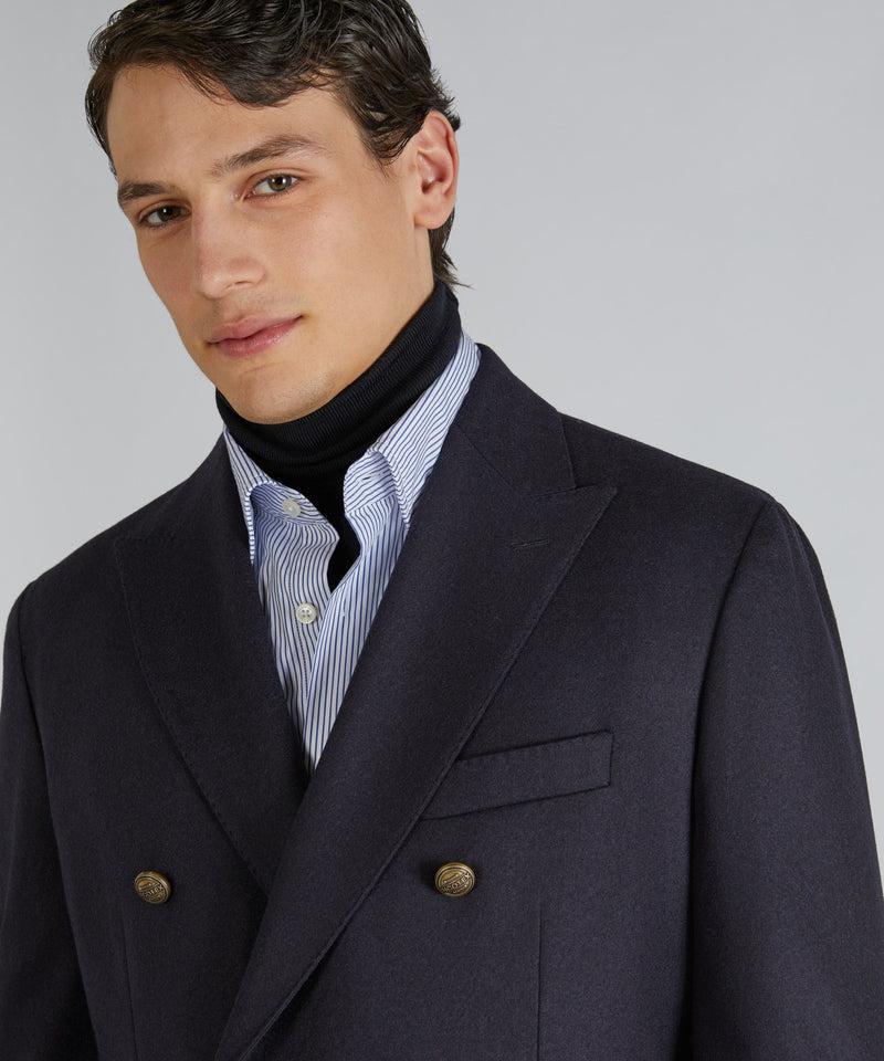 Slowear Giacca doppiopetto slim fit in flanella di lana e cashmere Fino Al -60%