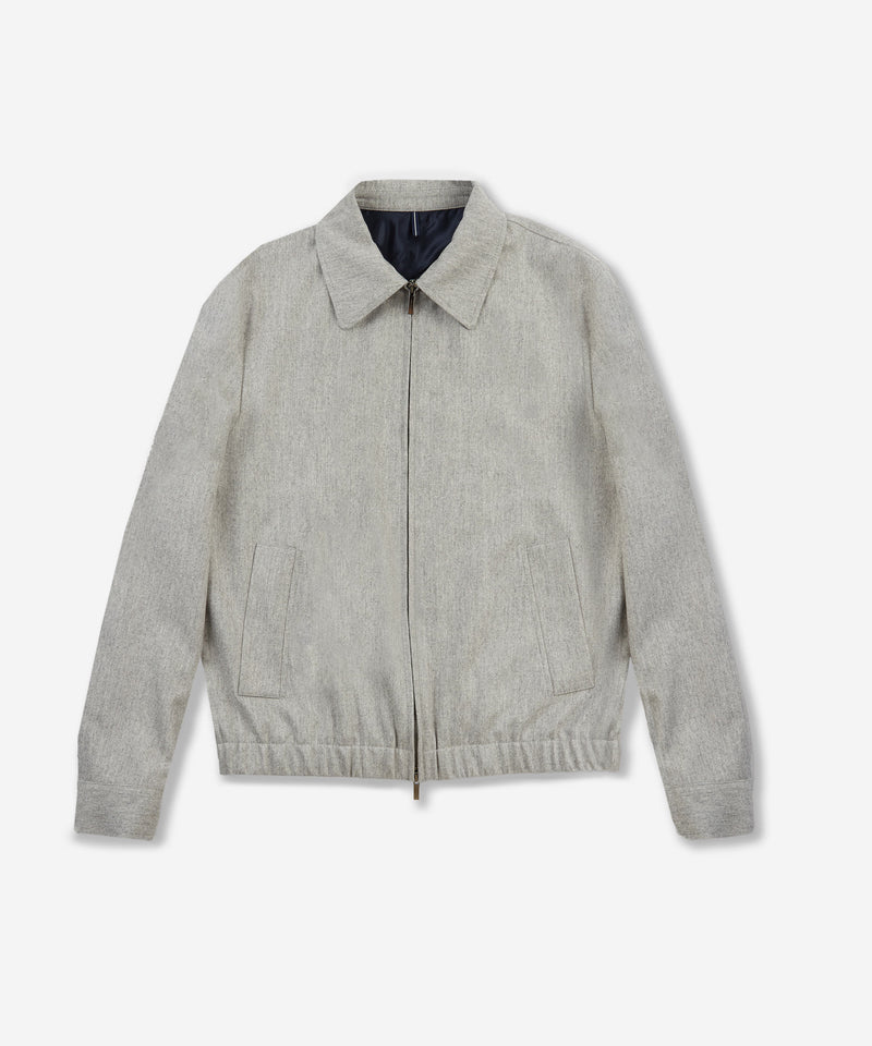 Slowear Giubbino regular fit in flanella di lana e cashmere Vendita Calda