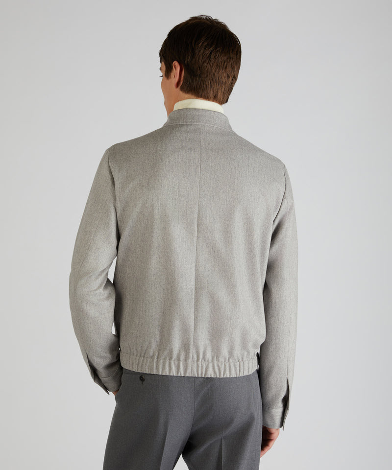 Slowear Giubbino regular fit in flanella di lana e cashmere Vendita Calda