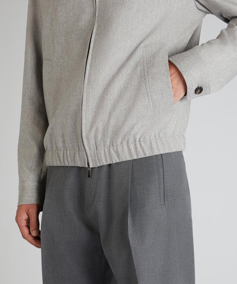 Slowear Giubbino regular fit in flanella di lana e cashmere Vendita Calda