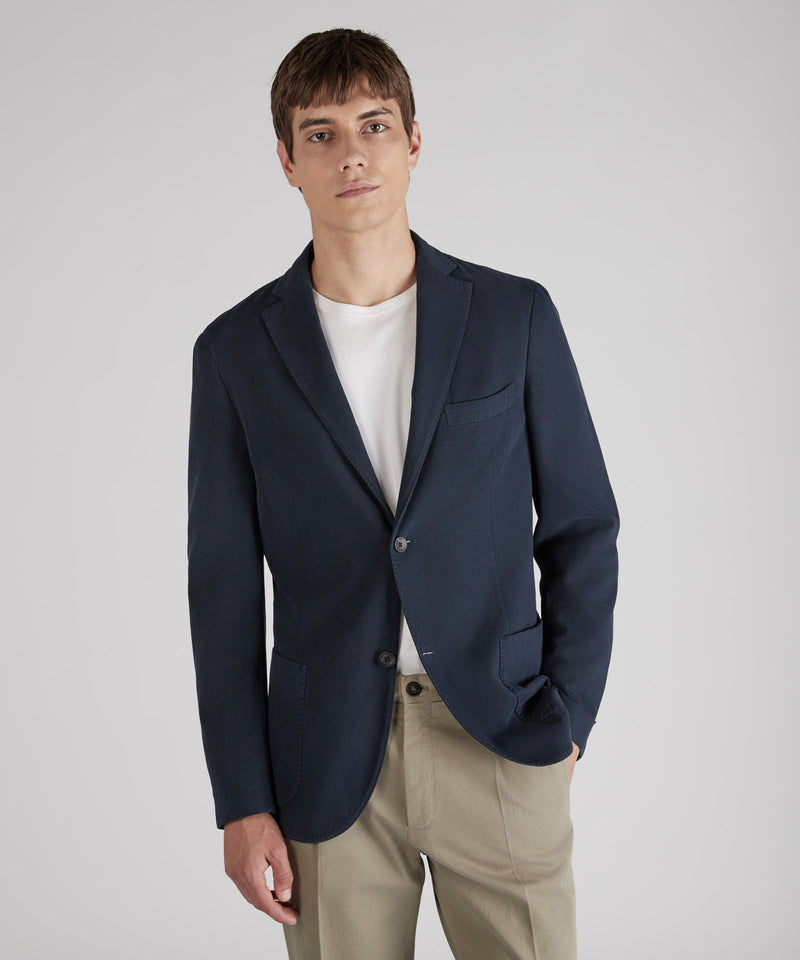 Slowear Giacca slim fit in drill di cotone e cashmere Moda