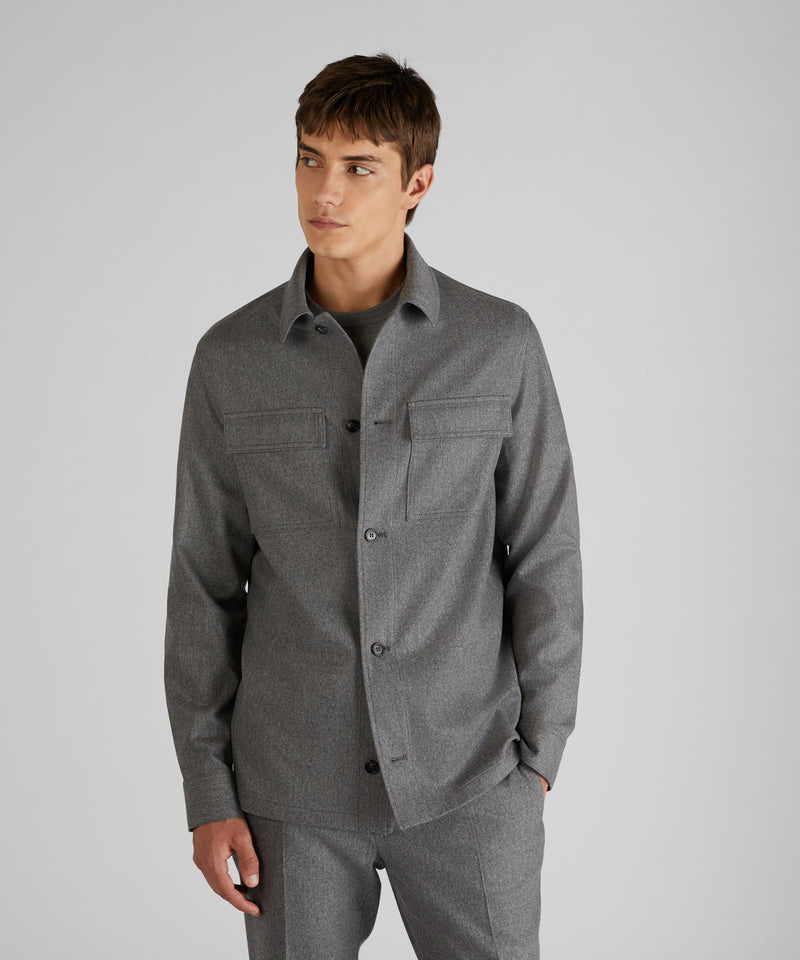 Slowear Overshirt in flanella di lana e cashmere Nuovo