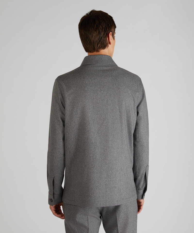 Slowear Overshirt in flanella di lana e cashmere Nuovo