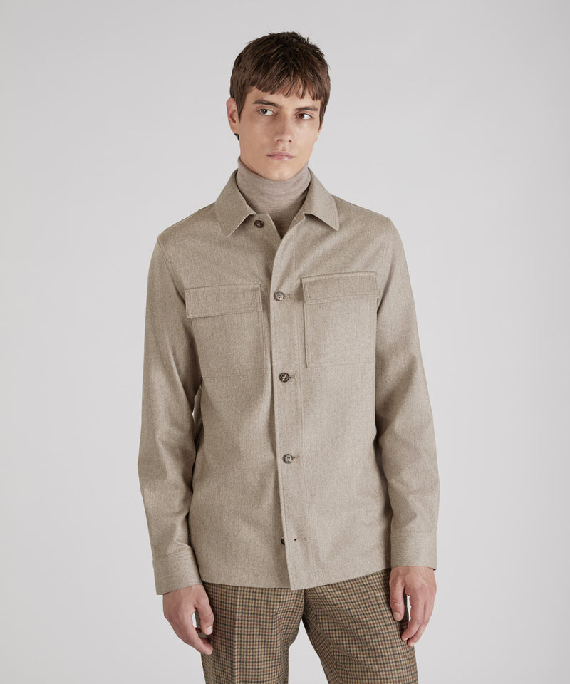Slowear Overshirt in flanella di lana e cashmere Qualità